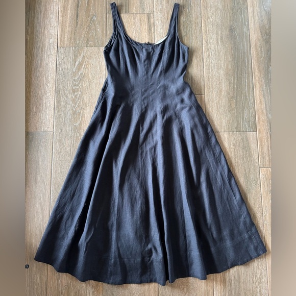 ASTR the label black linen blend fit and flare midi dress size small - Picture 3 of 11